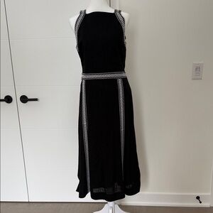 Ann Taylor Black and White Midi Dress